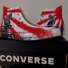 Converse All Star trainers hand-painted leather "Samurai" side view right shoe design