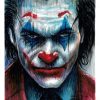 Joker J Phoenix Acquerello su cartoncino vista frontale disegno