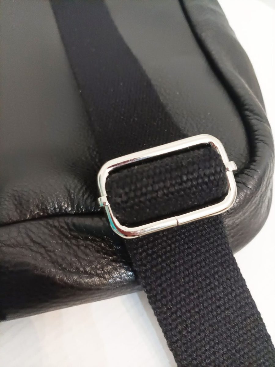 Hand-Painted Recycled Black Leather Backpack 