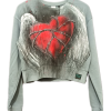 Women's hand-painted "Heart" crop sweatshirt"