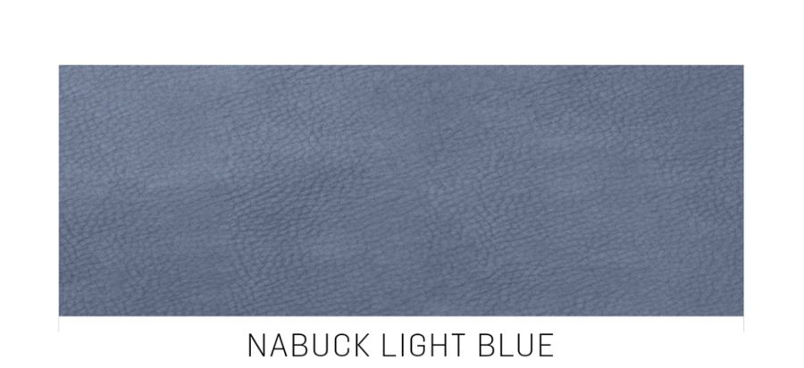 Leather Nabuck Light Blue colour Used for the creation of the customised recycled leather hand-painted backpack 