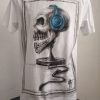 Tshirt dipinta a mano Teschio DJ lamp