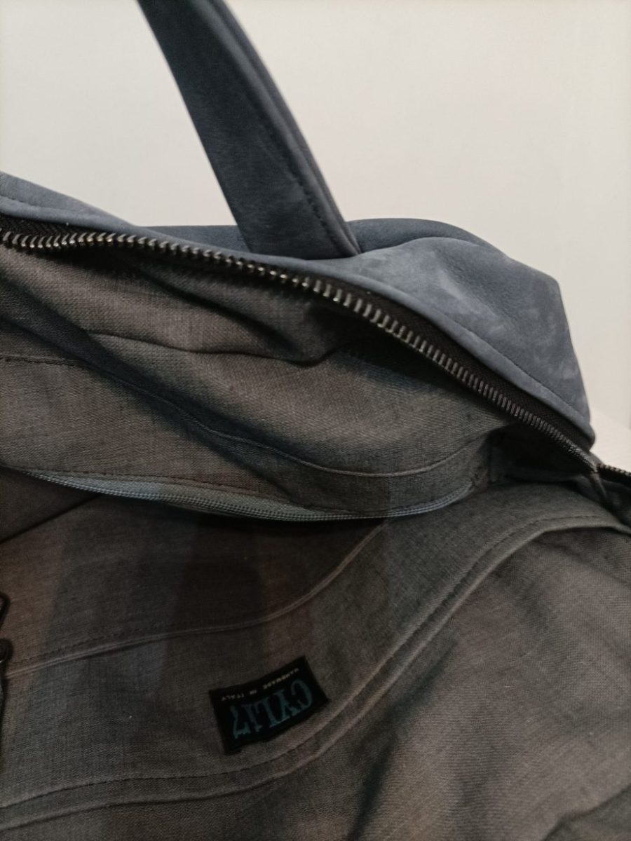 Hand-painted recycled leather backpack 