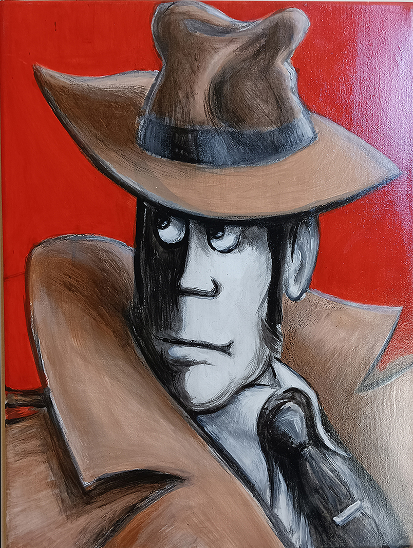 Alternative view of Ispettore Zenigata Zazà quadro dipinto a mano su tela Fan Art