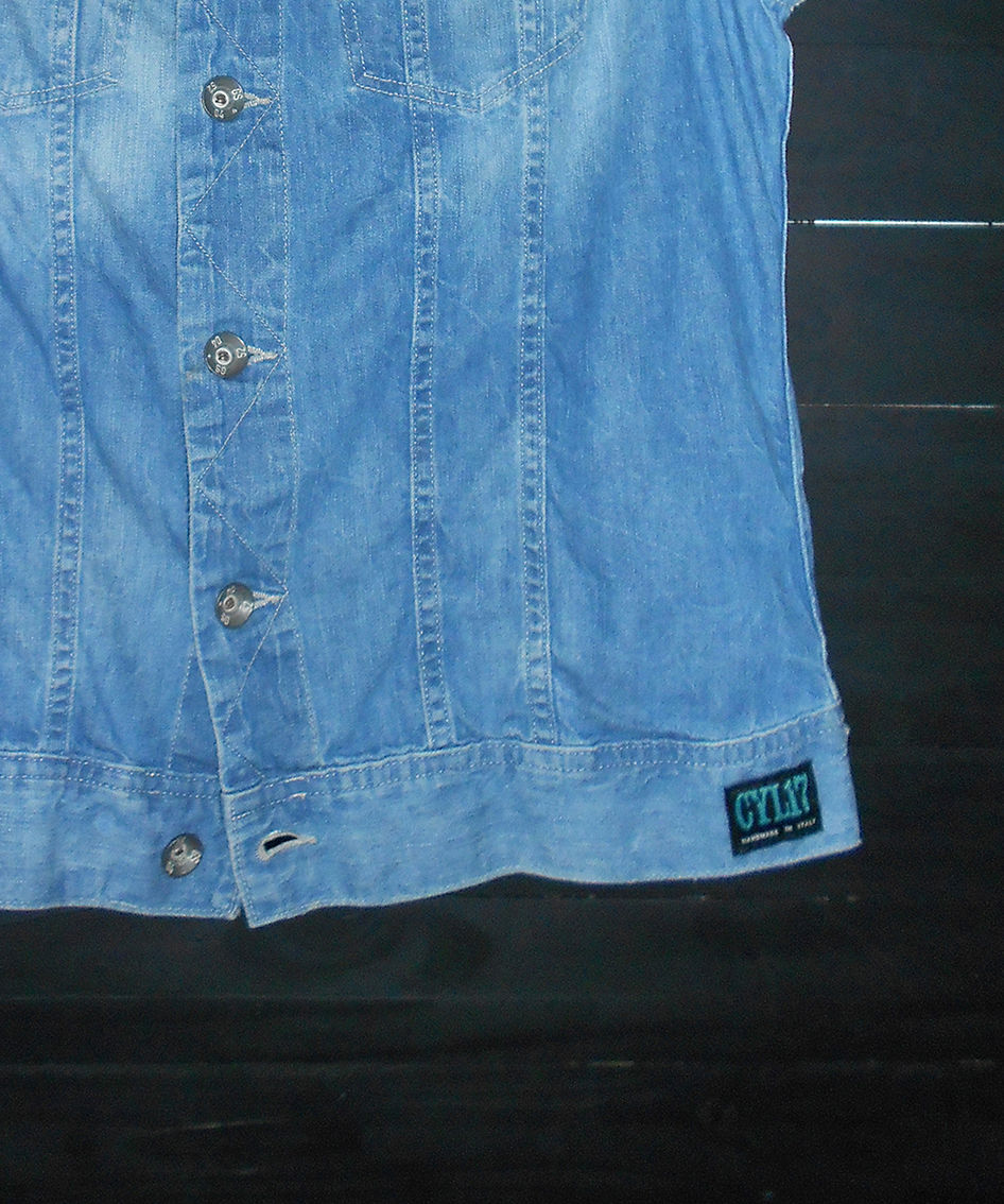 Gilet in jeans vintage G-Star dipinto a mano "Surfer" - immagine 10