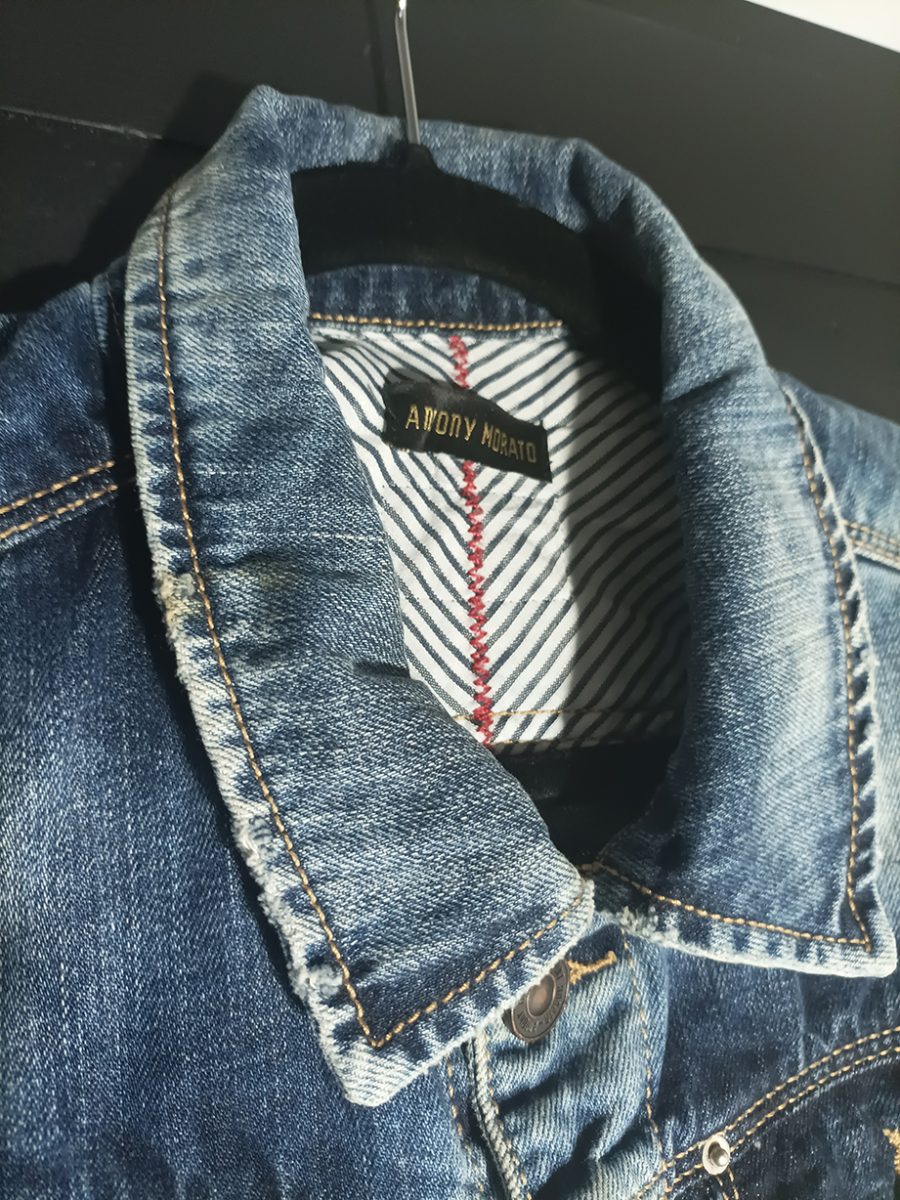 Vintage denim waistcoat front