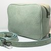 Borsa a tracolla in pelle nabuk "Penny"<span> - </span>Verde chiaro sage