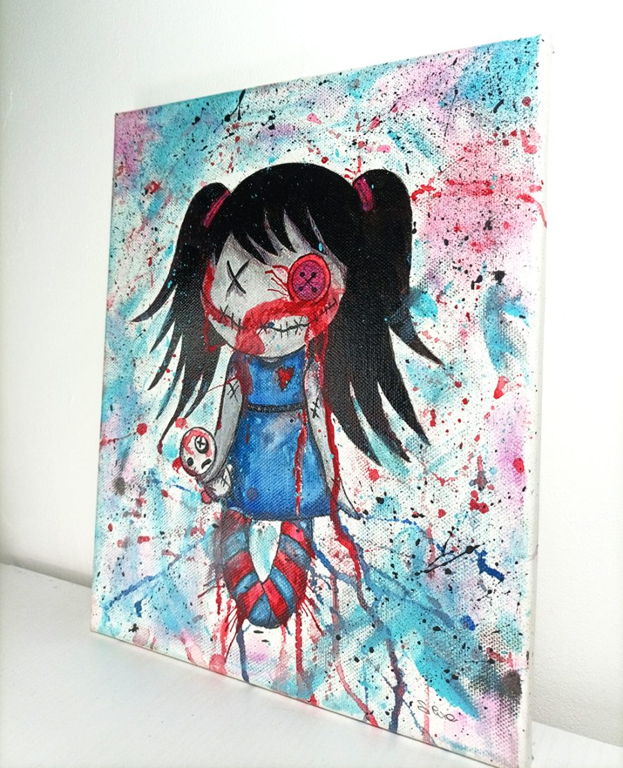 Alternative view of Quadro dipinto a mano "Doll with puppet"