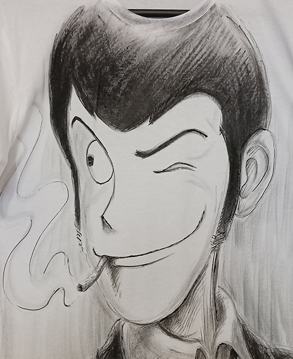 T-shirt dipinta a mano Lupin III - immagine 4