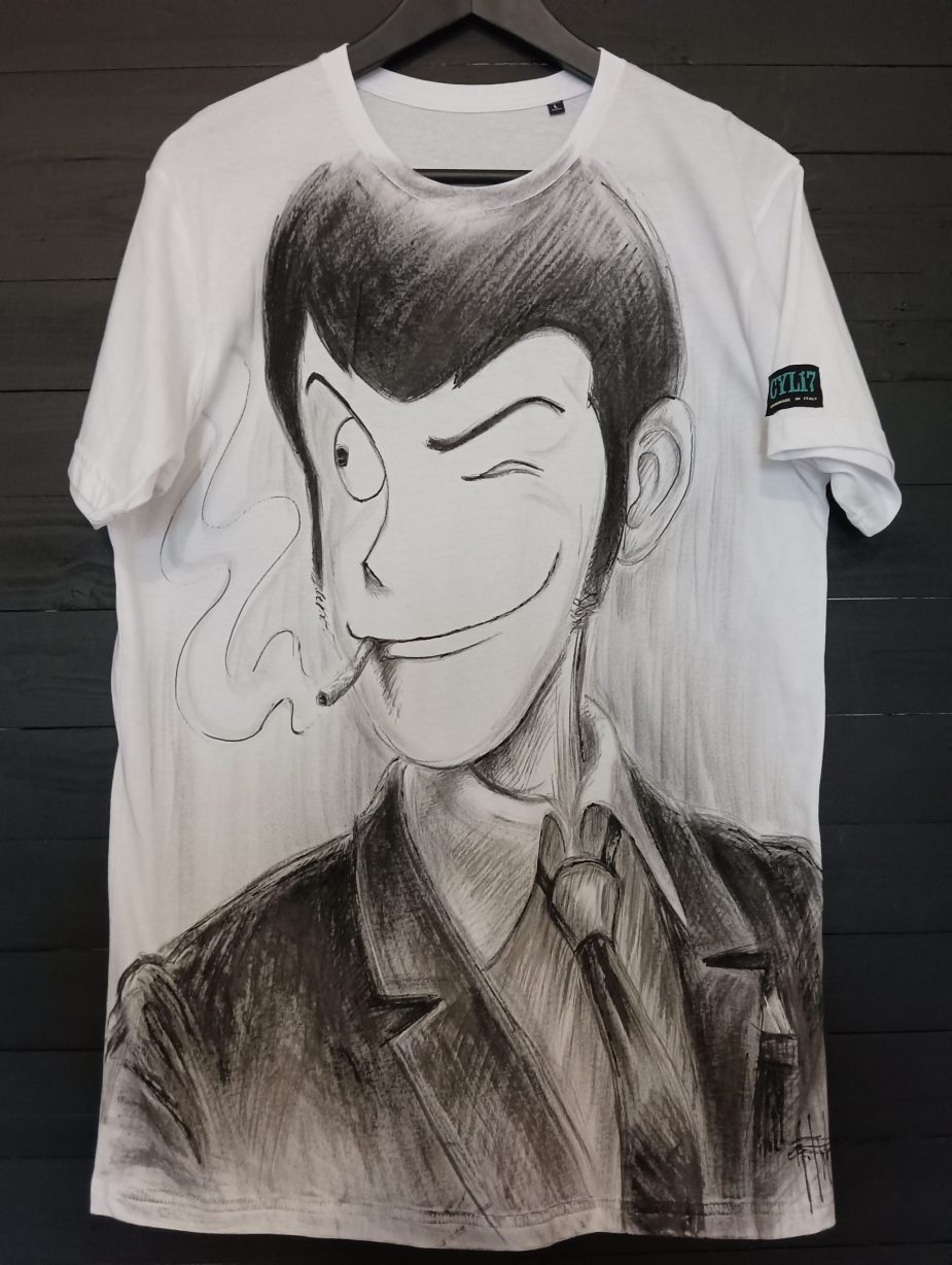 T-shirt dipinta a mano Lupin III