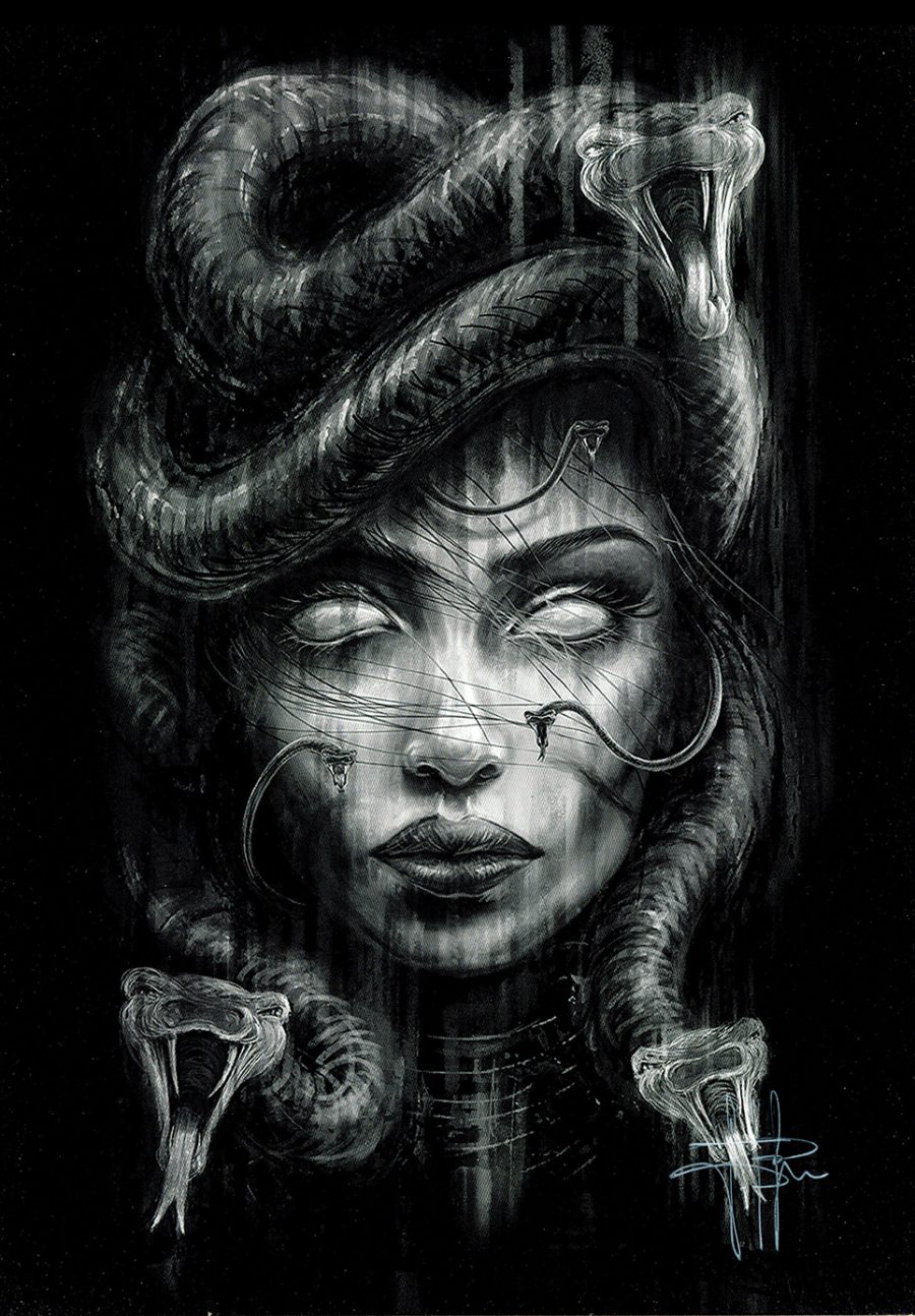 "Medusa" stampa digitale su cartoncino