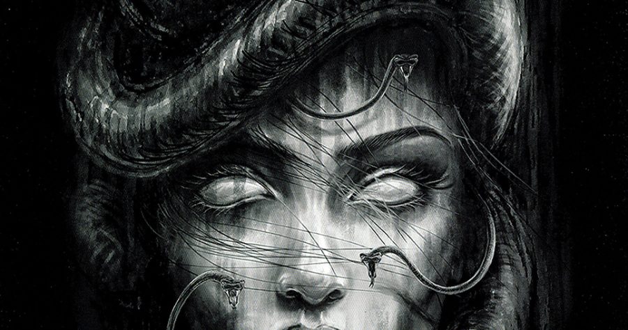 Vista alternativa dell'"Medusa" stampa digitale su cartoncino