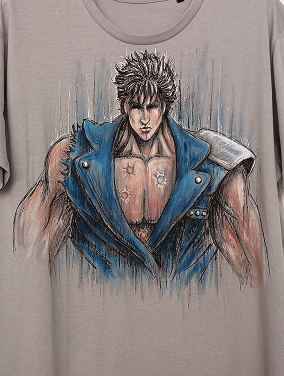 T shirt dipinta a mano "Ken il Guerriero" - Image 2