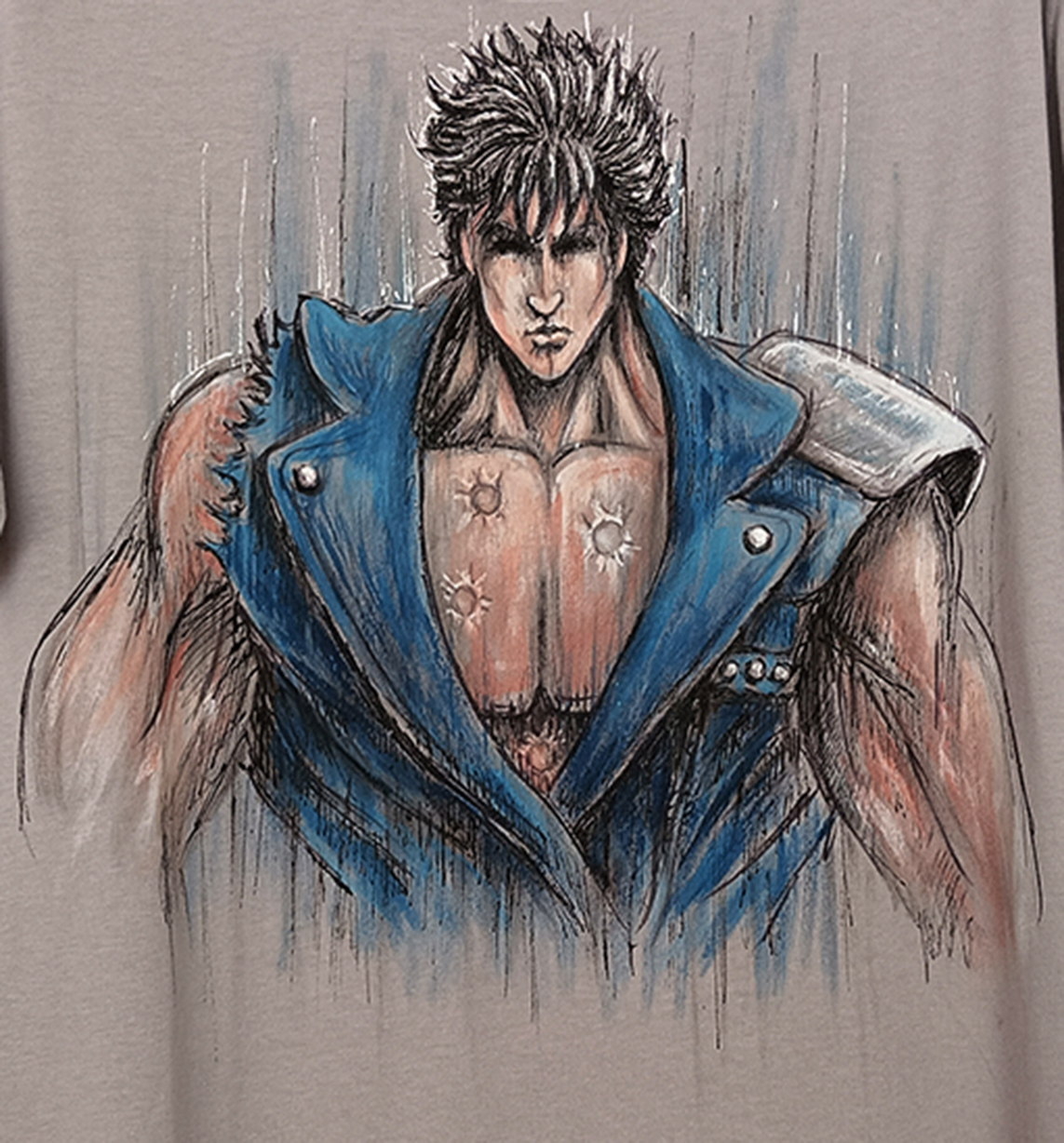 T shirt dipinta a mano "Ken il Guerriero" - Image 4